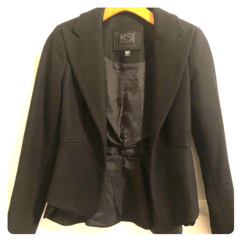 Black bebe fitted flare back blazer